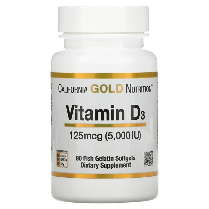 California Gold Nutrition Vitamin D3 125 mcg (5,000 IU) 90 Softgels