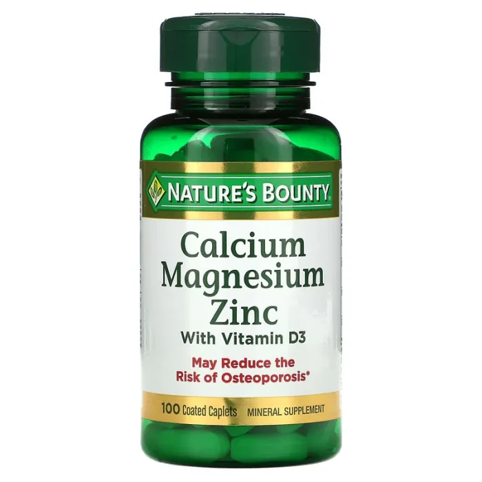 Nature's Bounty Calcium Magnesium Zinc with Vitamin D3, 100 Caplets - Image 1