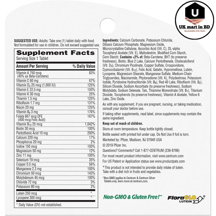 Centrum Silver Adult Multivitamin Supplement 50+ ; 80 tablet - Image 2