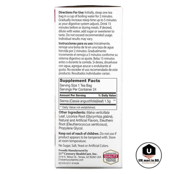 21st Century Herbal Slimming Tea Honey Lemon Caffeine Free 24 Tea Bags - Image 2