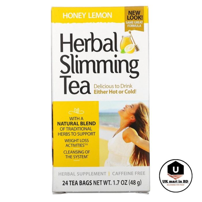 21st Century Herbal Slimming Tea Honey Lemon Caffeine Free 24 Tea Bags - Image 1