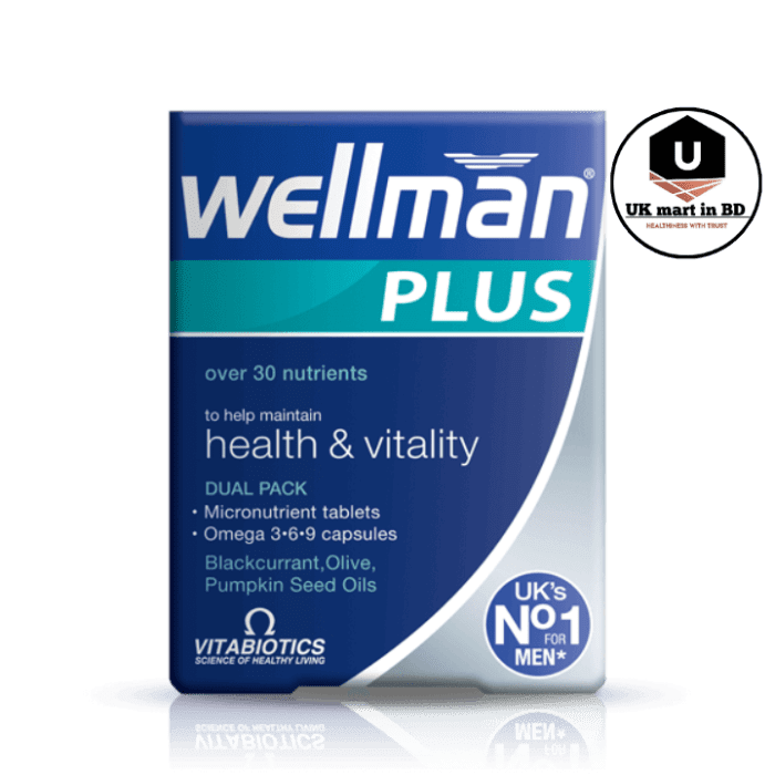 Vitabiotics Wellman Plus Omega 3, 6 & 9 : 56 Tablets - Image 1