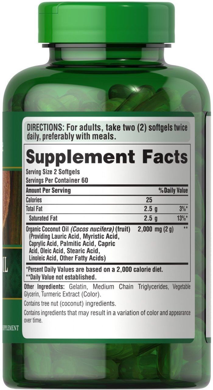 Puritan's Pride Coconut Oil 1000 mg - Image 2