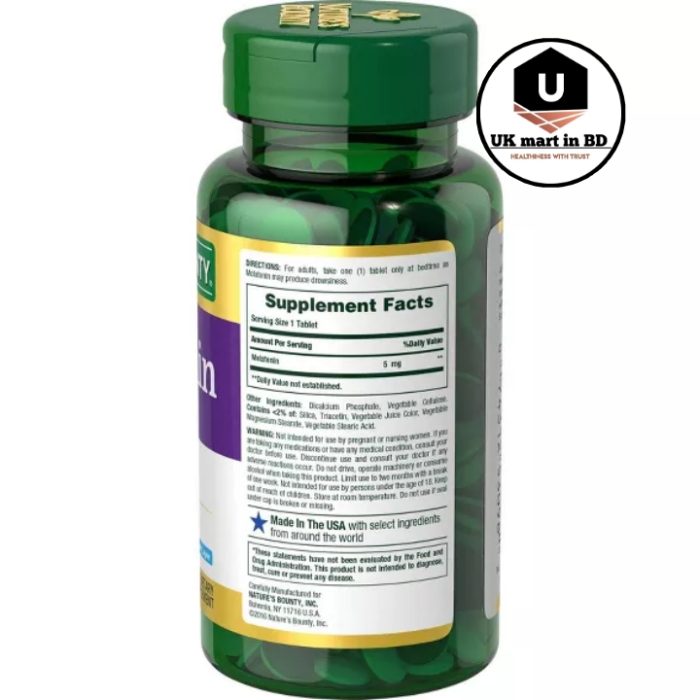 Nature's Bounty Melatonin Sleep Aid Bi-Layer Tablets, 5 Mg, 60 Ct - Image 2