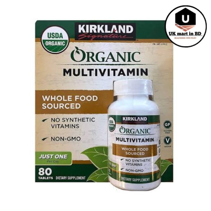 Kirkland Signature USDA Organic Multivitamin 80 Coated Tablets - Image 1
