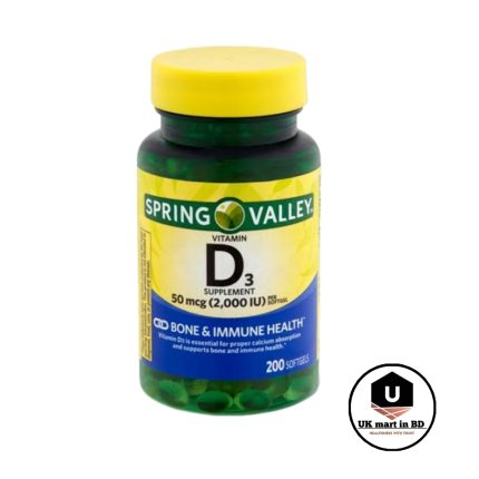 Spring Valley Vitamin D3 Supplement 50 mcg (2,000 IU) 200 count