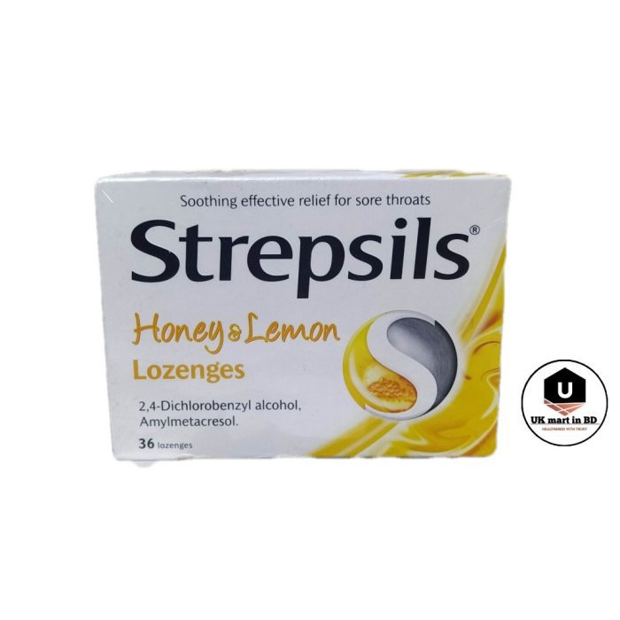 Strepsils Honey & Lemon Lozenges for sore throat ​x36  UK - Image 1