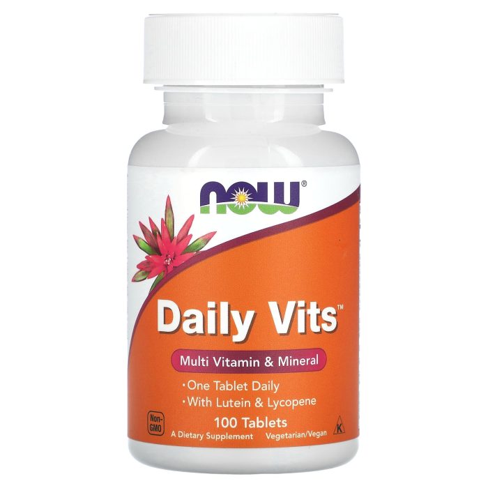 NOW Foods Daily Vits Multi Vitamin & Mineral 100 Tablets - Image 1